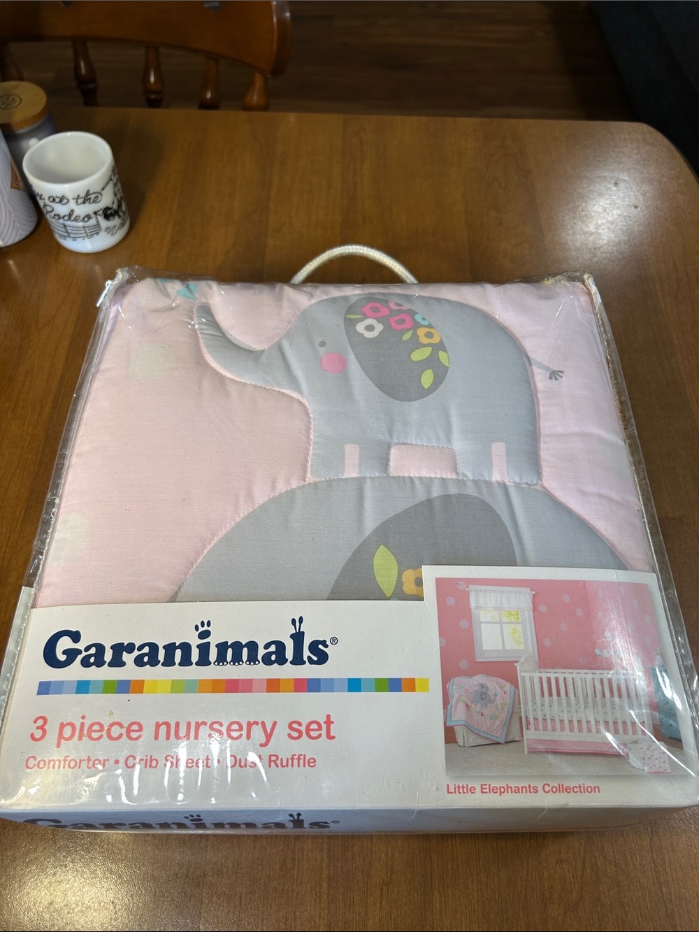 Garanimals Pink and Gray Elephant Nursery Comforter Set